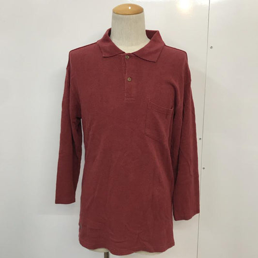 マナスタッシュ MANASTASH ポロシャツ 長袖 L 無地 えんじ / ワインレッド /  メンズ USED 古着 中古 10042156