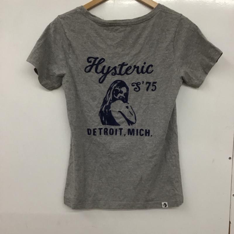 ヒステリックグラマー HYSTERIC GLAMOUR Tシャツ 半袖 FREE ロゴ、文字 X プリント 灰 / グレー /  レディース USED 古着 中古 10139918