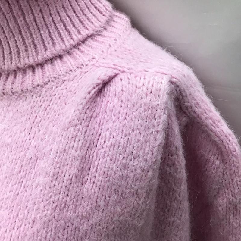 ザラ ZARA ニット、セーター 長袖 3991 002 620 タートルネック ハイネック M 無地 桃 / ピンク /  レディース USED 古着 中古 10118428