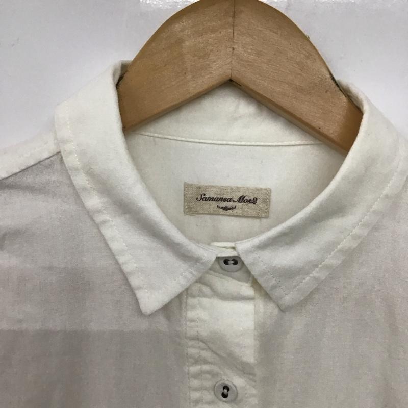 サマンサモスモス Samansa Mos2 ワンピース ロングスカート 1102291 シャツワンピース 長袖 ドロスト FREE 無地 白 / ホワイト /  レディース USED 古着 中古 10146509