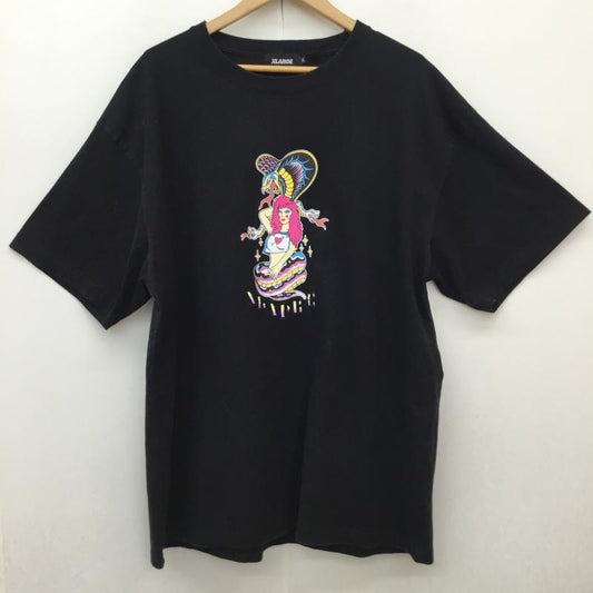 エクストララージ XLARGE Tシャツ 半袖 X-LARGE メンズ ファッシネイティング スネーク Tシャツ 半袖 XL プリント 黒 / ブラック /  メンズ USED 古着 中古 10148474