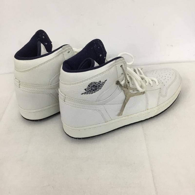 ナイキ NIKE スニーカー スニーカー 136060 111 AIR JORDAN 1 2001ADDITION 26cm 箱有 26.0cm ロゴ、文字 白 / ホワイト / X 紺 / ネイビー /  メンズ USED 古着 中古 10131692