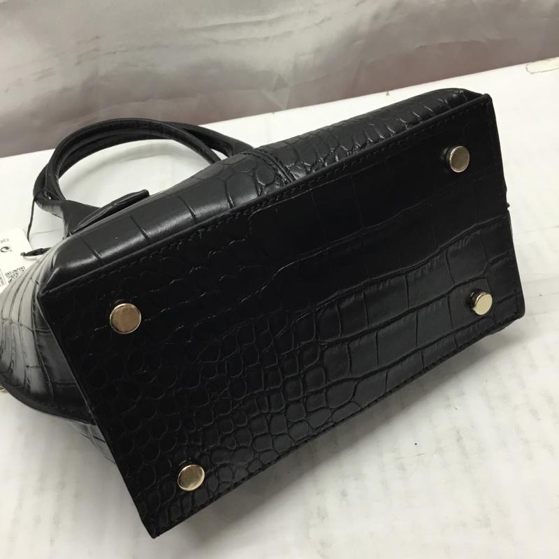 ザラ ZARA ハンドバッグ ハンドバッグ 6323 810 040 ショルダー 2WAY クロコダイル調 タグ付き  黒 / ブラック /  レディース USED 古着 中古 10110518