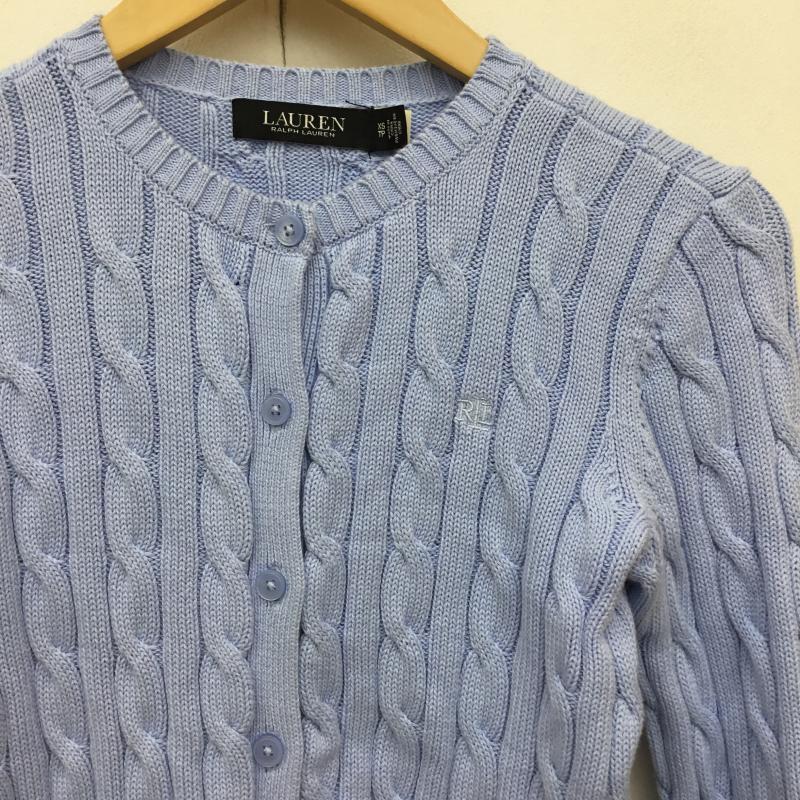 ローレンラルフローレン LAUREN RALPH LAUREN カーディガン 長袖 XS ロゴ、文字 水色 / ライトブルー /  レディース USED 古着 中古 10135643