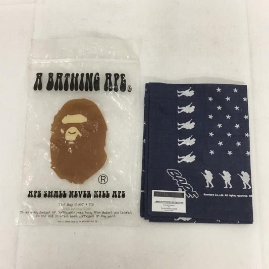 アベイシングエイプ A BATHING APE ファッション小物 バンダナ 総柄 紺 / ネイビー /  メンズ USED 古着 中古 10137920