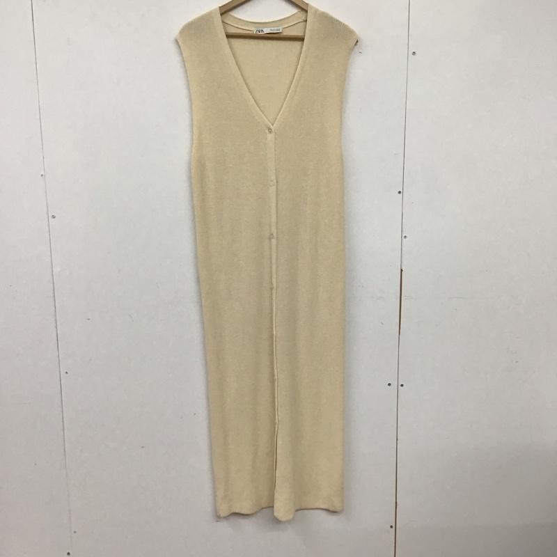 ザラ ZARA ベスト ベスト ロングベスト ノースリーブニットベスト S 無地 オフホワイト / オフホワイト /  レディース USED 古着 中古 10134328