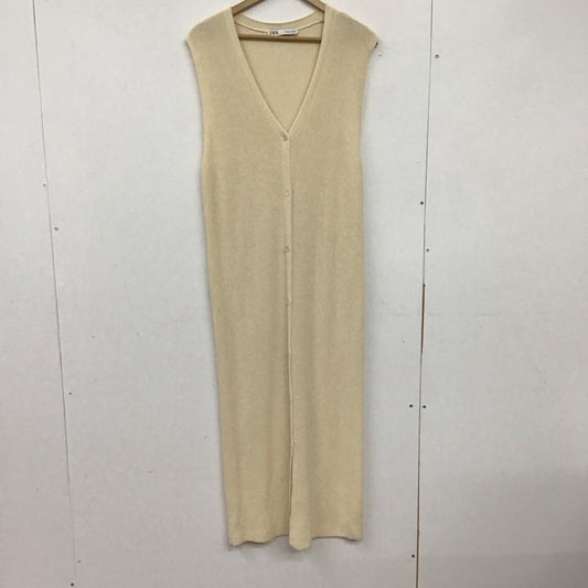 ザラ ZARA ベスト ベスト ロングベスト ノースリーブニットベスト S 無地 オフホワイト / オフホワイト /  レディース USED 古着 中古 10134328