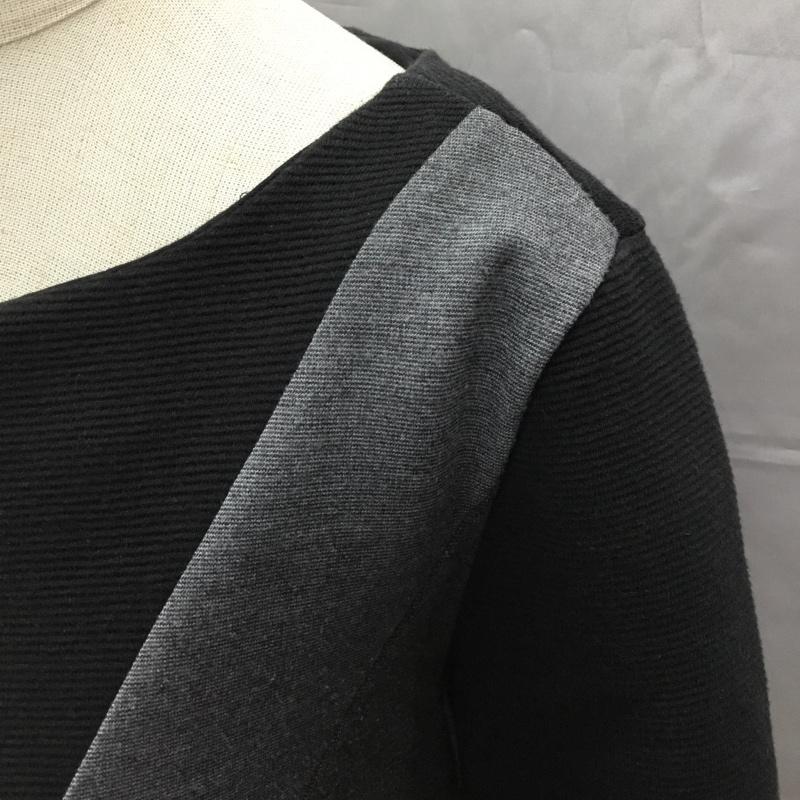 アルマーニエクスチェンジ ARMANI EXCHANGE ワンピース ひざ丈スカート 半袖 バックファスナー S 無地 黒 / ブラック / X 灰 / グレー /  レディース USED 古着 中古 10107336