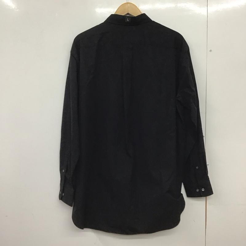 ユニクロ UNIQLO シャツ、ブラウス 長袖 331-436112 スーピマコットンシャツ 長袖シャツ L 無地 黒 / ブラック /  メンズ USED 古着 中古 10148816