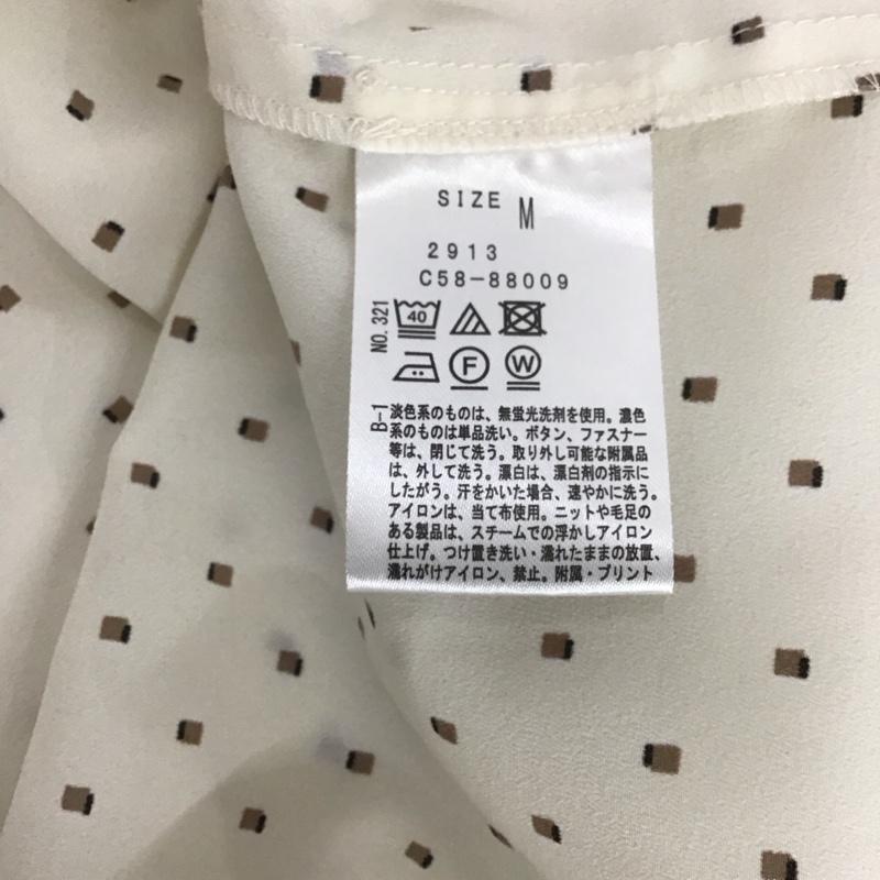 インデックス index シャツ、ブラウス 長袖 長袖シャツ ノーカラーシャツ M プリント 白 / ホワイト /  レディース USED 古着 中古 10132944