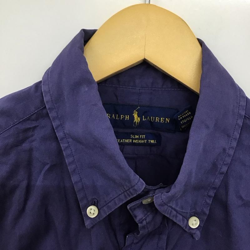 ラルフローレン RALPHLAUREN シャツ、ブラウス 半袖 リメイク S 無地 紺 / ネイビー /  レディース USED 古着 中古 10144552
