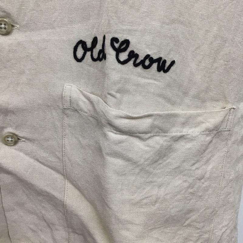 オールドクロウ OLD CROW シャツ、ブラウス 半袖 半袖シャツ 無地シャツ カラーシャツ XL ロゴ、文字 アイボリー / アイボリー /  メンズ USED 古着 中古 10130458