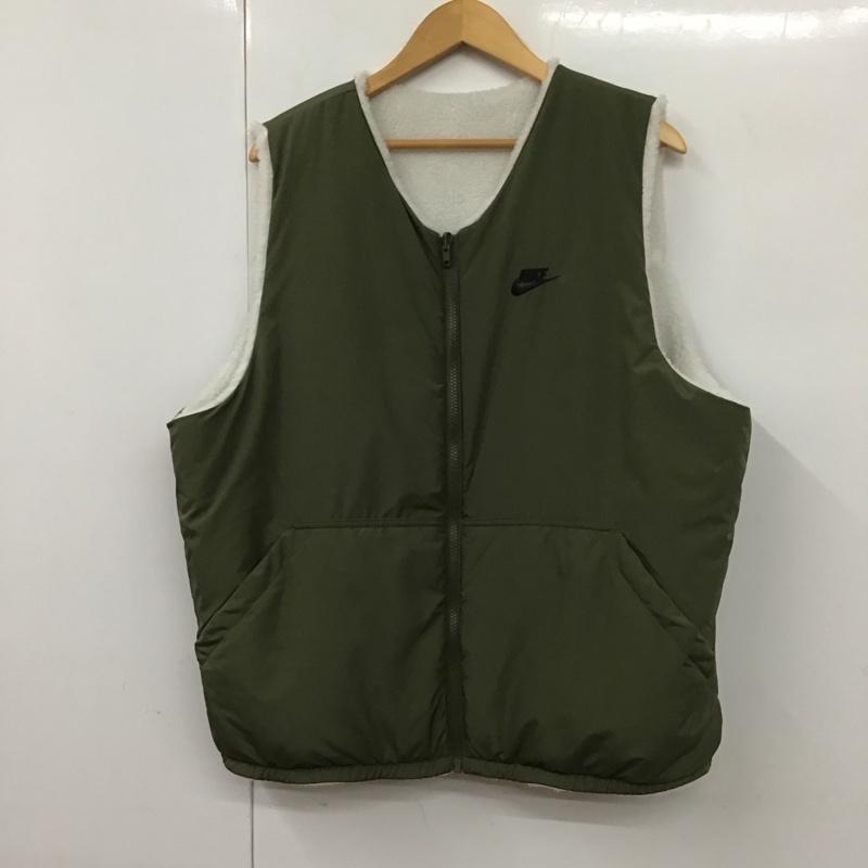 ナイキ NIKE ベスト ベスト DQ4879-133 フリースベスト リバーシブルベスト XXL 無地 白 / ホワイト / X カーキ / カーキ /  メンズ USED 古着 中古 10130174