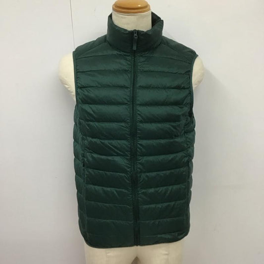 ユニクロ UNIQLO ベスト ベスト 311-409324 ダウンベスト ジップアップベスト ノースリーブ M 無地 緑 / グリーン /  メンズ USED 古着 中古 10123823