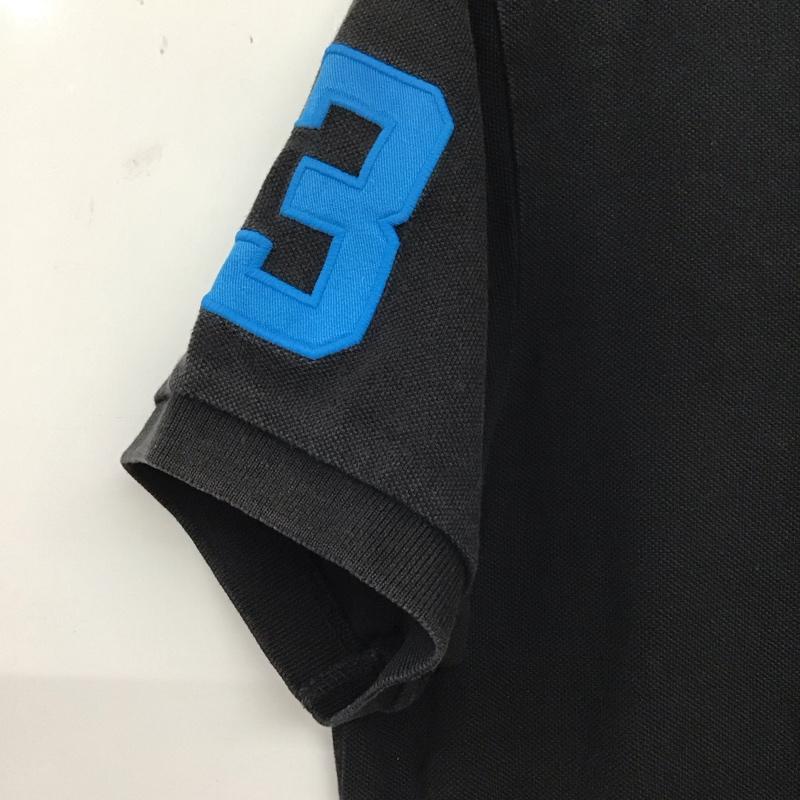 ポロバイラルフローレン Polo by RALPH LAUREN ポロシャツ 半袖 半袖ポロシャツ 半袖カットソー カラーシャツ L ロゴ、文字 黒 / ブラック /  メンズ USED 古着 中古 10129489