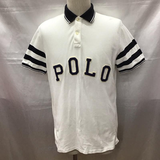 ポロラルフローレン POLO RALPH LAUREN ポロシャツ 半袖 半袖ポロシャツ カラーシャツ 半袖カットソー M ロゴ、文字 白 / ホワイト /  メンズ USED 古着 中古 10111461