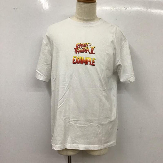 イグザンプル EXAMPLE Tシャツ 半袖 半袖カットソー プリントTシャツ クルーネックカットソー L プリント 白 / ホワイト /  メンズ USED 古着 中古 10117846