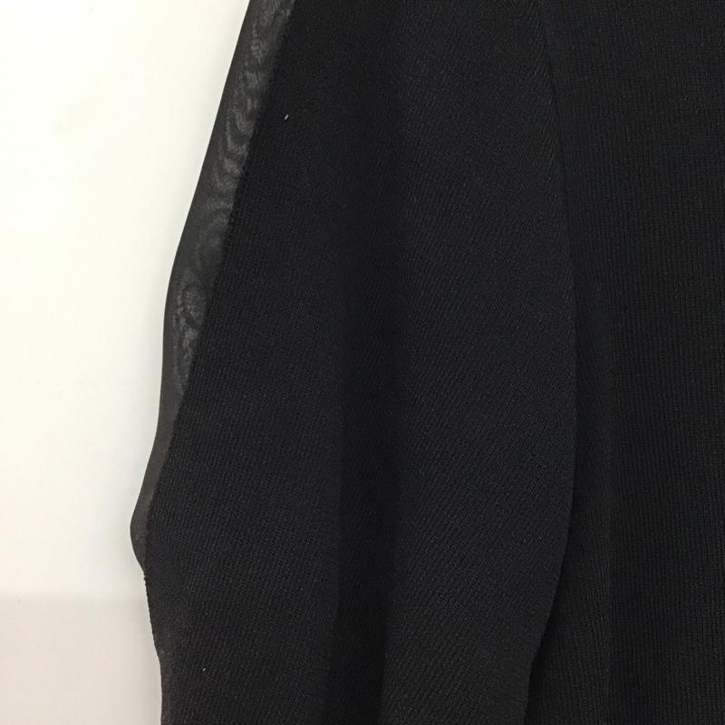 インデックス index カットソー 半袖 半袖ニットカットソー クルーネック セーター M 無地 黒 / ブラック /  レディース USED 古着 中古 10146668