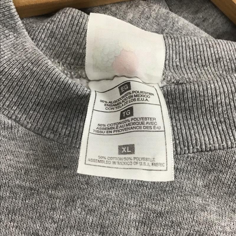 フルーツオブザルーム FRUIT OF THE LOOM トレーナー 長袖 長袖トレーナー スウェット クルーネック プルオーバー XL プリント 灰 / グレー /  メンズ USED 古着 中古 10143857