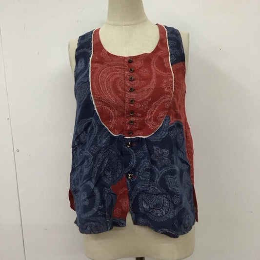 キャピタル KAPITAL ベスト ベスト ベスト ノースリーブカットソー 前ボタン XS 総柄 マルチカラー / マルチカラー /  レディース USED 古着 中古 10113830