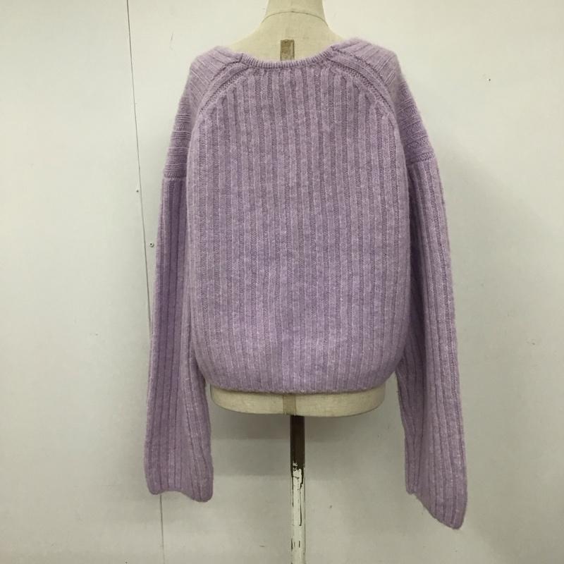 ザラ ZARA ニット、セーター 長袖 9598 161 612 Vネック M 無地 紫 / パープル /  レディース USED 古着 中古 10119618