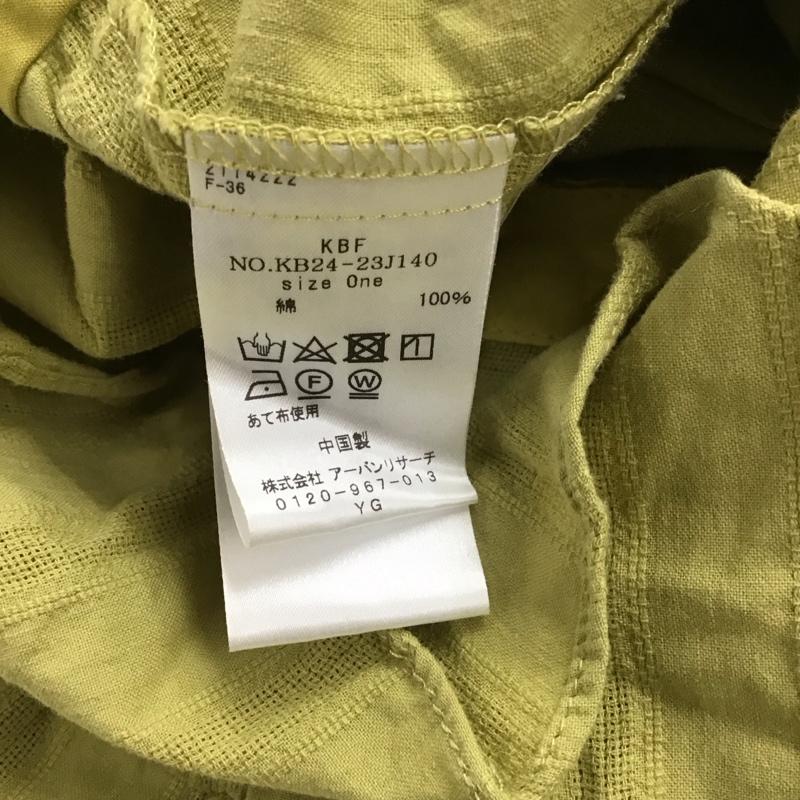 ケービーエフ KBF カットソー 長袖 KB24-23J140 バックリボンキャンディスリーブブラウス 無地 黄緑 / イエローグリーン /  レディース USED 古着 中古 10140697