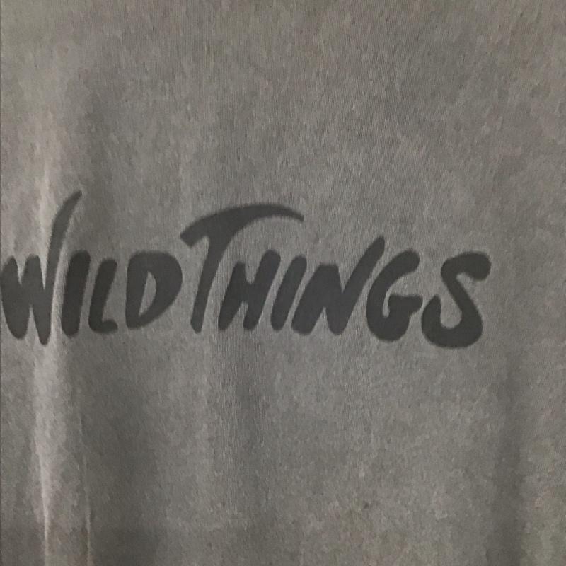 ワイルドシングス WILD THINGS Tシャツ 半袖 半袖カットソー プリントTシャツ クルーネックカットソー L ロゴ、文字 灰 / グレー /  メンズ USED 古着 中古 10133168