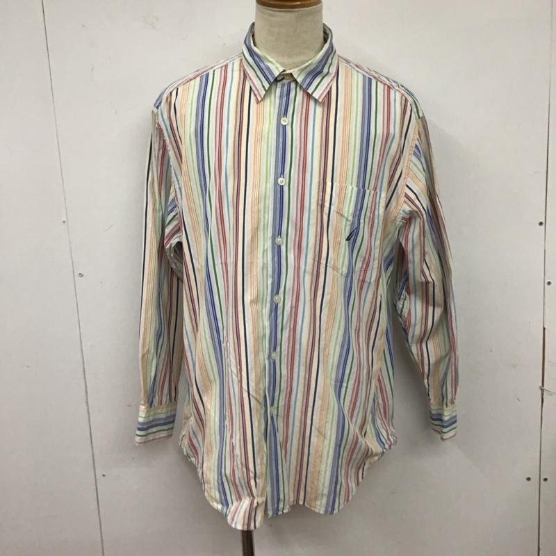 ノーティカ NAUTICA シャツ、ブラウス 長袖 長袖シャツ ストライプシャツ カラーシャツ L ストライプ マルチカラー / マルチカラー /  メンズ USED 古着 中古 10125067