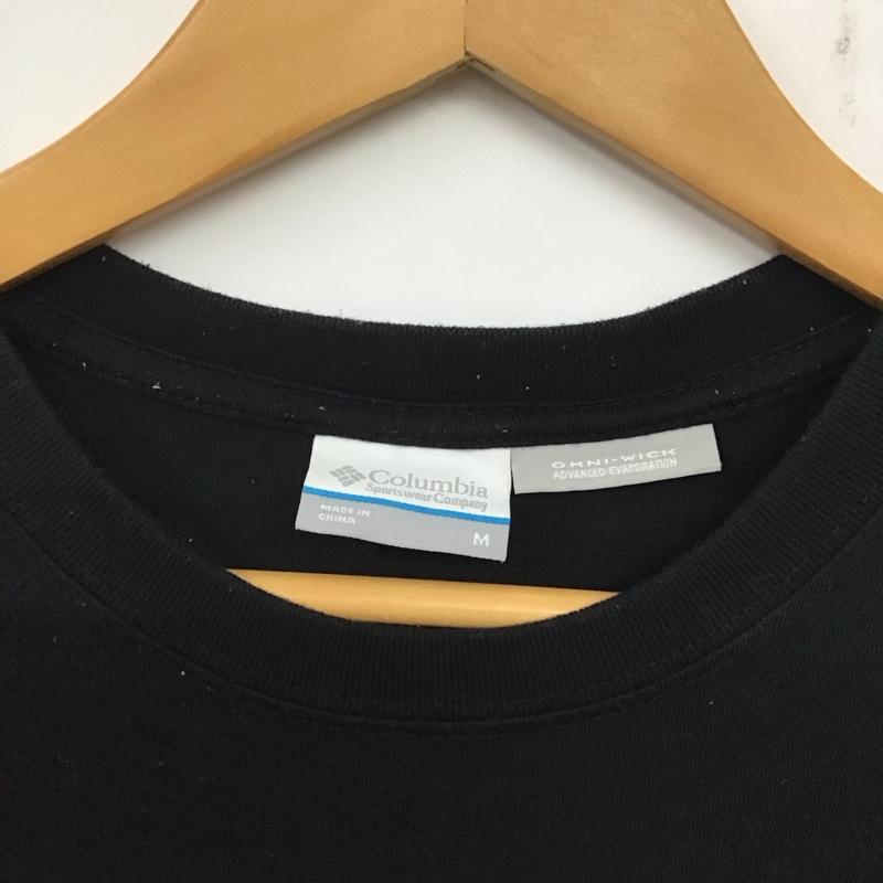 コロンビア Columbia Tシャツ 半袖 114 pm5856 半袖カットソー プリントTシャツ クルーネックカットソー M ロゴ、文字 黒 / ブラック /  メンズ USED 古着 中古 10140274
