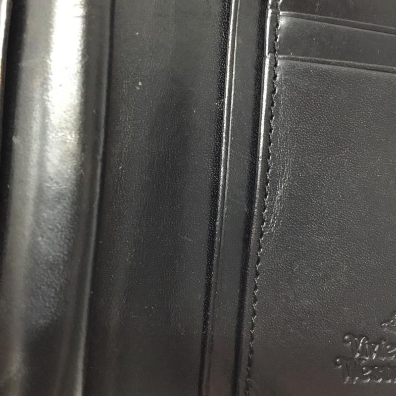 ヴィヴィアンウエストウッド Vivienne Westwood 財布 二つ折り ラウンドファスナー オーヴ 総柄 黒 / ブラック /  レディース USED 古着 中古 10114226
