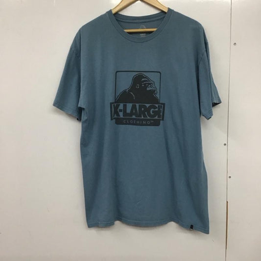 エクストララージ XLARGE Tシャツ 半袖 半袖カットソー プリントTシャツ クルーネックカットソー L プリント 水色 / ライトブルー /  メンズ USED 古着 中古 10132563