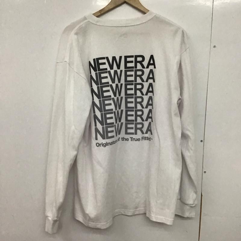 ニューエラ NEW ERA カットソー 長袖 長袖カットソー プリントカットソー クルーネック XL ロゴ、文字 白 / ホワイト /  メンズ USED 古着 中古 10146737