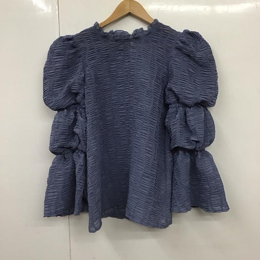 スライ SLY カットソー 長袖 030FSY30-1290 DUMPLING LACY TOPS FREE 無地 青 / ブルー /  レディース USED 古着 中古 10130633