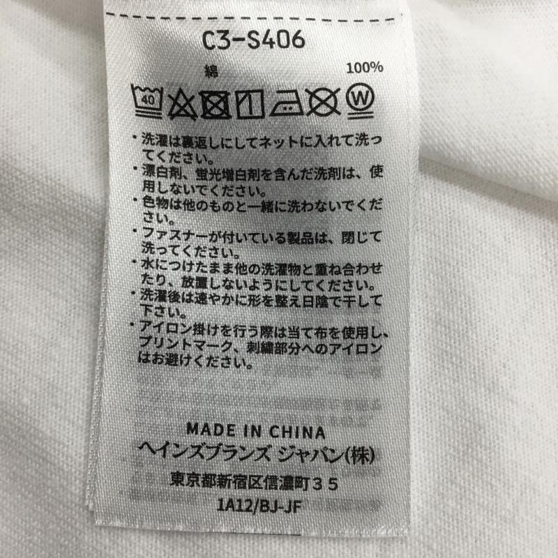 チャンピオン Champion カットソー 長袖 C3-S406 L ロゴ、文字 白 / ホワイト /  メンズ USED 古着 中古 10143639