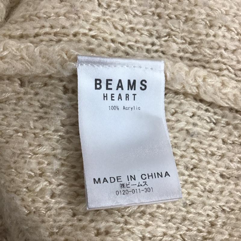 ビームス ハート BEAMS HEART カーディガン 長袖 43-15-0618-213 Vネック 無地 アイボリー / アイボリー /  レディース USED 古着 中古 10112563
