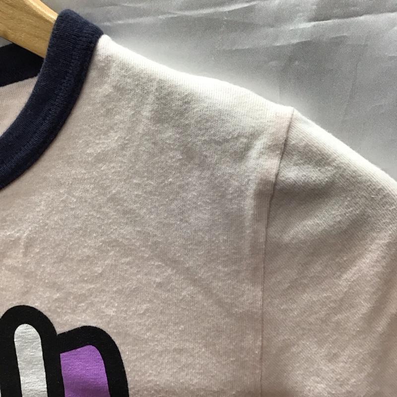 ビームスミニ BEAMSMINI Tシャツ 半袖 130cm リンガーTシャツ キッズ 130cm ロゴ、文字 桃 / ピンク / X 紺 / ネイビー /  ボーイズ USED 古着 中古 10116916