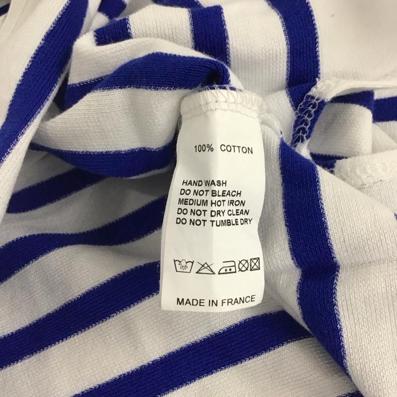オーシバル ORCIVAL Tシャツ 七分袖 1 ボーダー柄 白 / ホワイト / X 青 / ブルー /  レディース USED 古着 中古 10134669