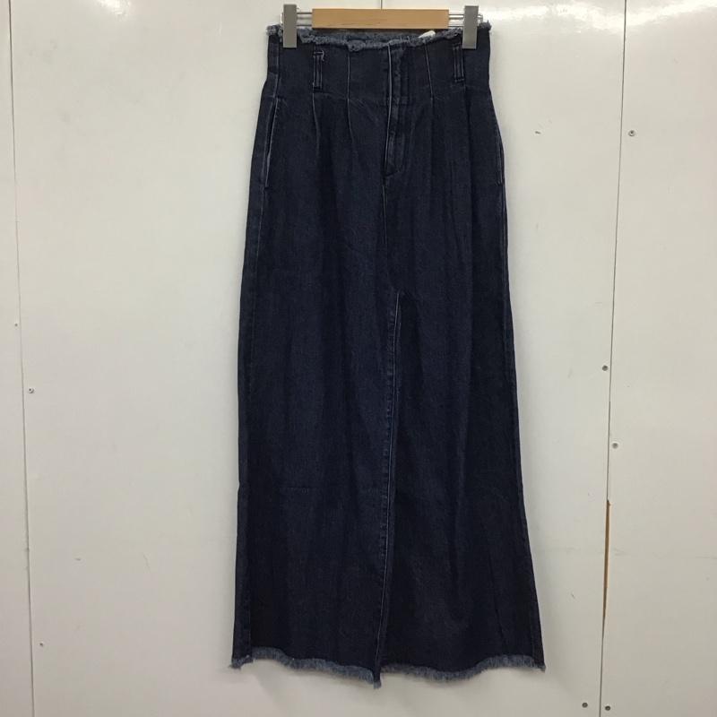 ローリーズファーム LOWRYS FARM パンツ デニム、ジーンズ LF517000N9 ワイドパンツ フリンジ M 無地 インディゴ / インディゴ /  レディース USED 古着 中古 10138983
