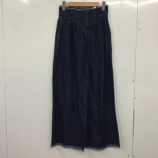 ローリーズファーム LOWRYS FARM パンツ デニム、ジーンズ LF517000N9 ワイドパンツ フリンジ M 無地 インディゴ / インディゴ /  レディース USED 古着 中古 10138983