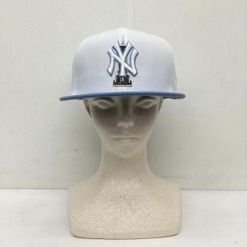 ニューエラ NEW ERA 帽子 キャップ ニューヨークヤンキース　カスタムキャップ ロゴ、文字 白 / ホワイト / X 水色 / ライトブルー / X 銀 / シルバー /  メンズ USED 古着 中古 10129687