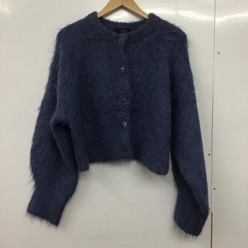 ジーナシス JEANASIS カーディガン 長袖 長袖カーディガン 前ボタン ニットカーディガン FREE 無地 青 / ブルー /  レディース USED 古着 中古 10145080