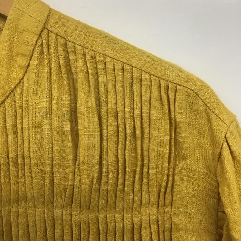 ミラオーウェン Mila Owen ワンピース ロングスカート 09WF0212006 ピンタック ボリュームスリーブ 1 チェック マスタード / マスタード /  レディース USED 古着 中古 10142279