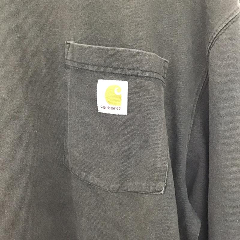 カーハート Carhartt カットソー 長袖 長袖カットソー プリントカットソー クルーネック M ロゴ、文字 ダークグレー / ダークグレー /  メンズ USED 古着 中古 10146180