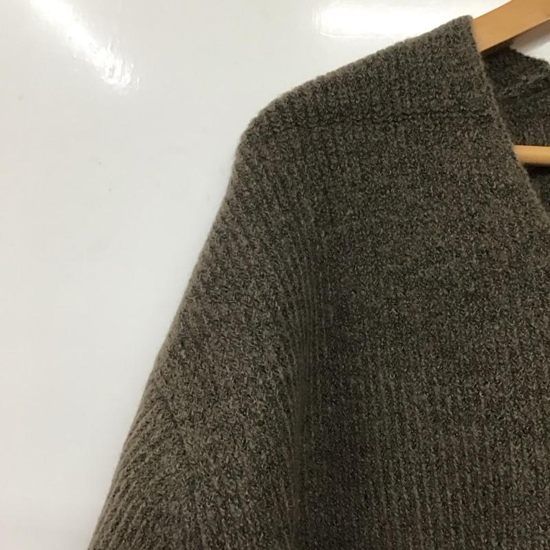 ミラオーウェン Mila Owen ニット、セーター 長袖 長袖ニットカットソー Vネック セーター ONE SIZE 無地 茶 / ブラウン /  レディース USED 古着 中古 10145415