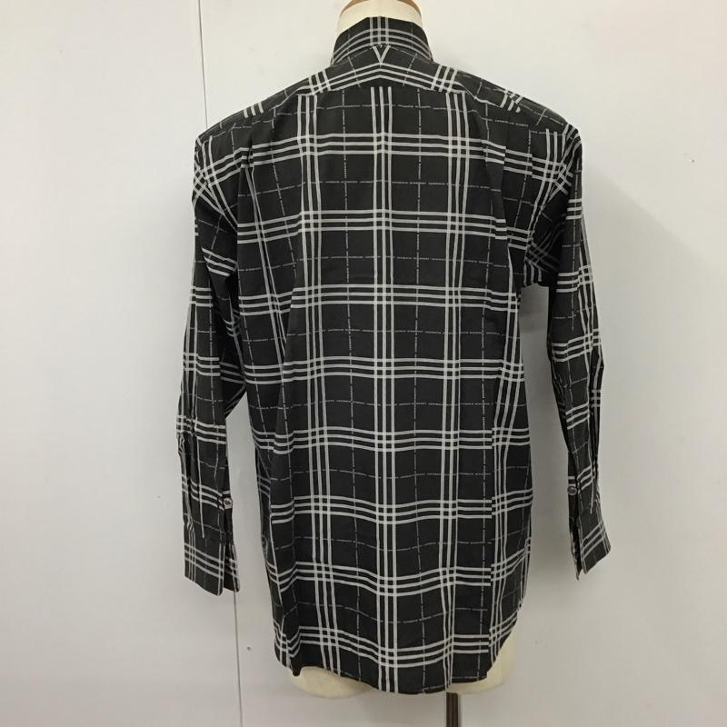 バーバリーロンドン Burberry London シャツ、ブラウス 長袖 M チェック 黒 / ブラック / X 白 / ホワイト /  メンズ USED 古着 中古 10114341