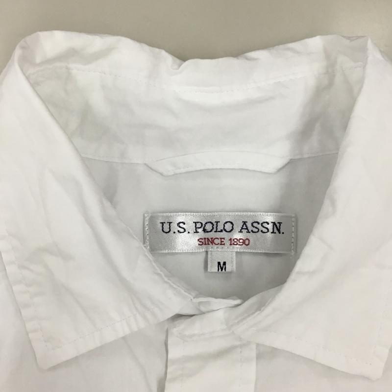 ユーエスポロアッスン U.S.POLO ASSN. シャツ、ブラウス 半袖 半袖シャツ カラーシャツ 半袖カットソー 無地シャツ M ロゴ、文字 白 / ホワイト /  メンズ USED 古着 中古 10113286