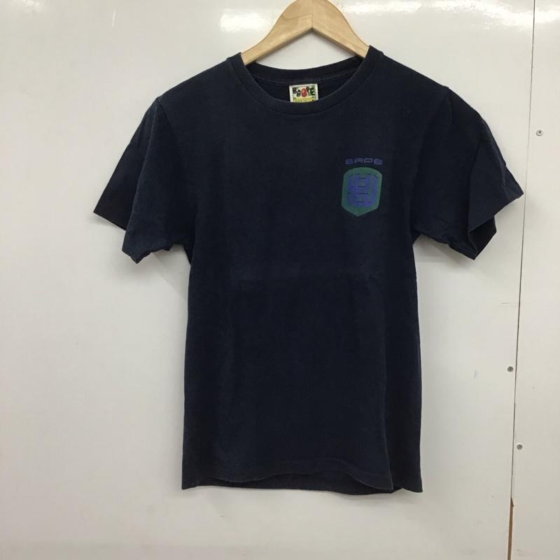 ベイプ BAPE Tシャツ 半袖 半袖カットソー プリントTシャツ クルーネックカットソー S ロゴ、文字 紺 / ネイビー /  メンズ USED 古着 中古 10147593