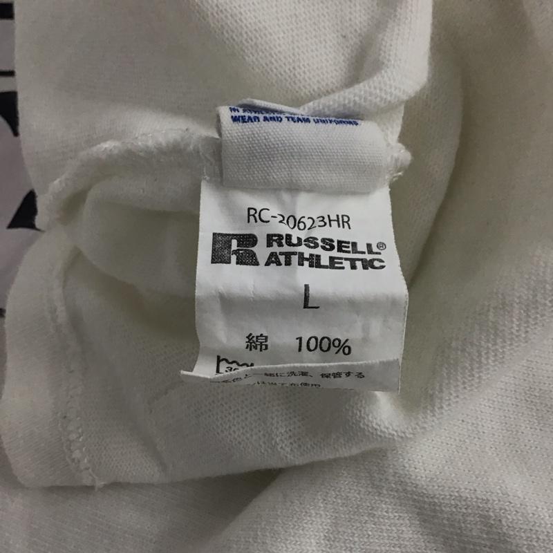 ブルーブルー BLUE BLUE Tシャツ 半袖 半袖カットソー プリントTシャツ クルーネックカットソー L ロゴ、文字 白 / ホワイト /  メンズ USED 古着 中古 10132186