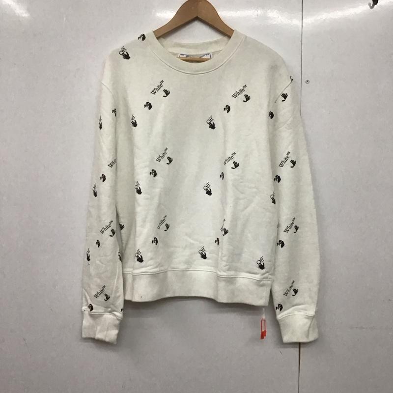 オフホワイト Off-White トレーナー 長袖 L プリント X ロゴ、文字 白 / ホワイト /  メンズ USED 古着 中古 10142154