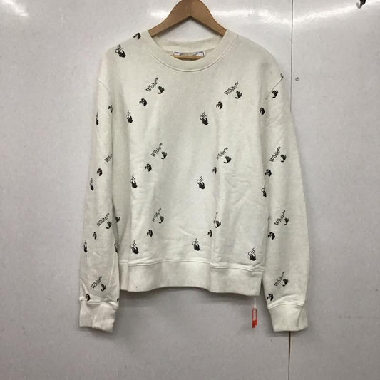 オフホワイト Off-White トレーナー 長袖 L プリント X ロゴ、文字 白 / ホワイト /  メンズ USED 古着 中古 10142154